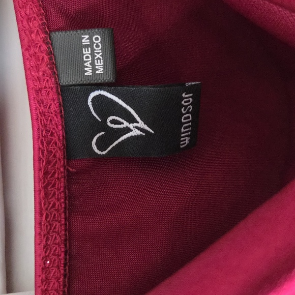 Windsor Deep Red Satin Dress - Picture 2 of 11